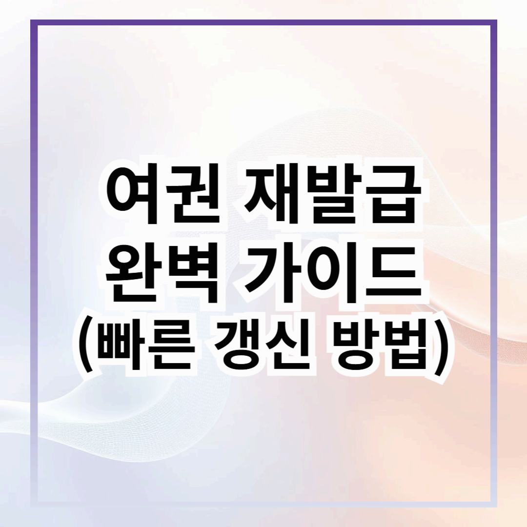 여권 재발급 완벽 가이드 – 빠른 갱신 방법 및 준비물 정리