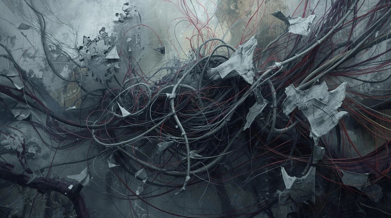 불안을 키우는 사고 습관을 표현한 그림”