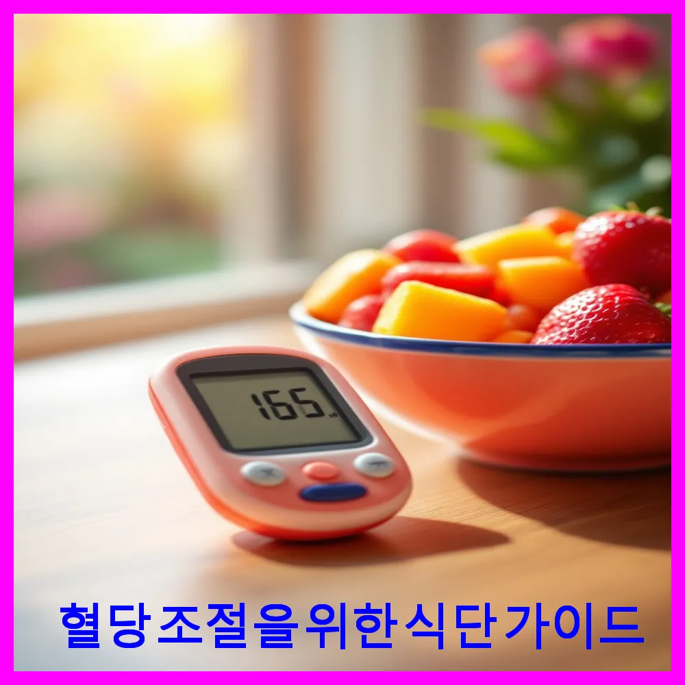 혈당 조절을 위한 식단 가이드