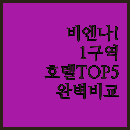 비엔나 호텔 추천 5곳 1구역 위치 ..