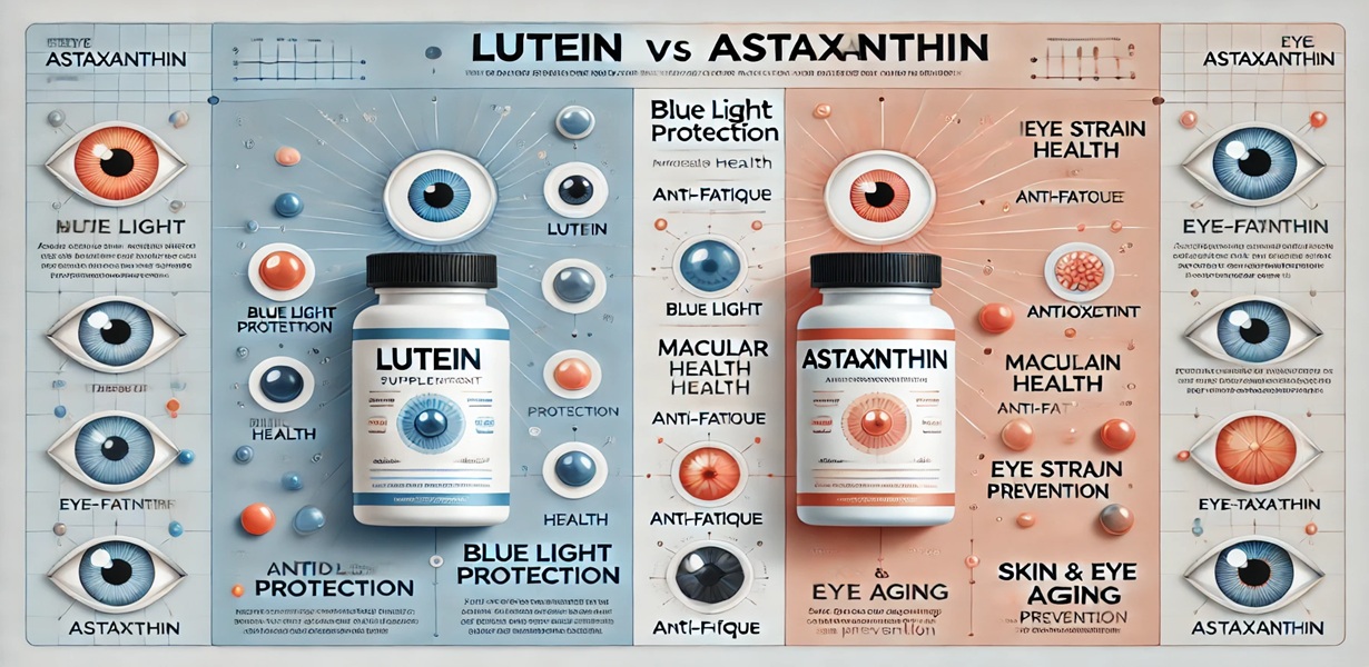 루테인과 아스타잔틴의 기능 비교 – 블루라이트 차단, 황반 보호, 항산화, 눈 피로 완화 등