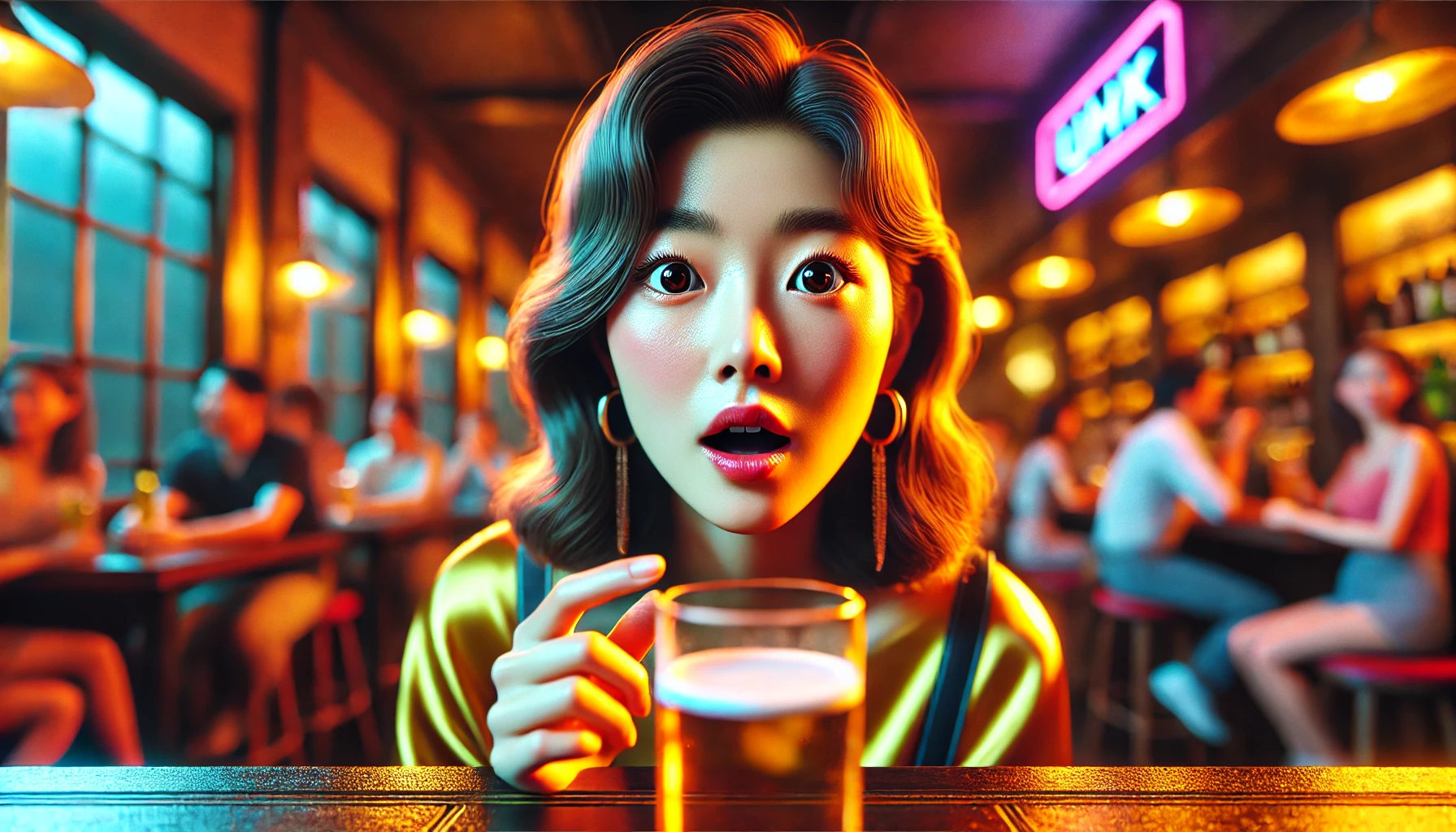 술을 먹고 있는 여성