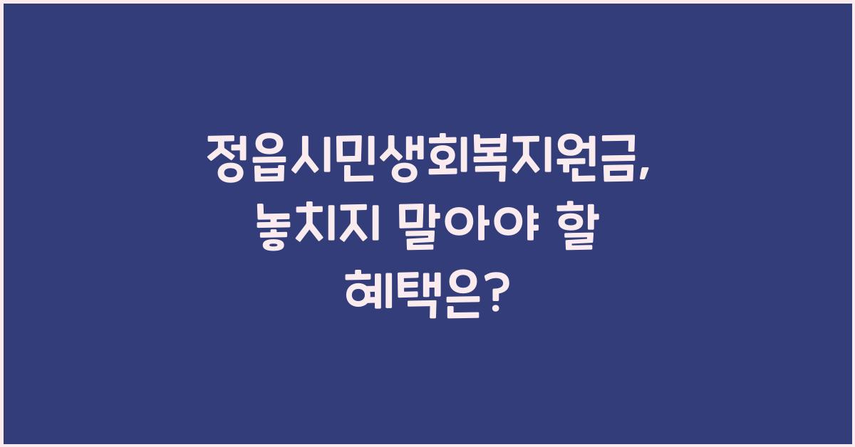 정읍시민생회복지원금