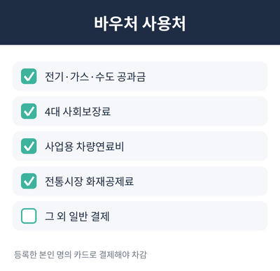 소상공인 경영안정 바우처 사용처