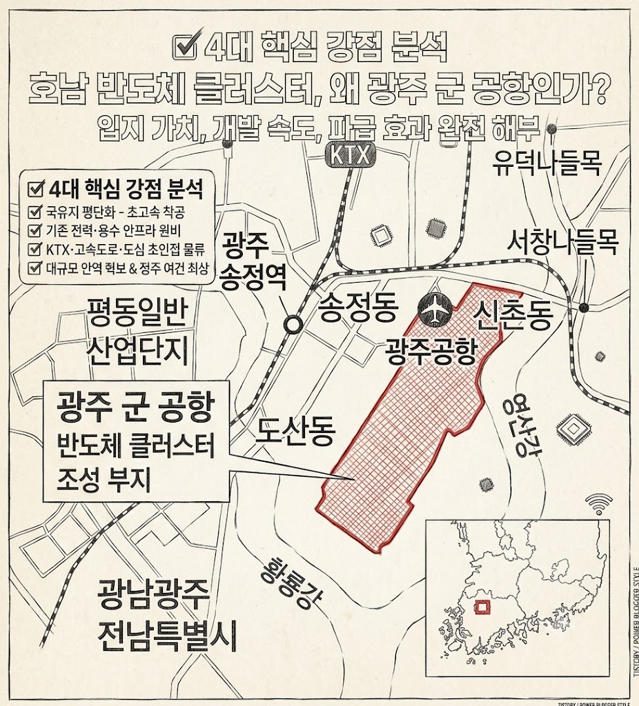호남 반도체 클러스트 조성 부지 스케치(한겨레 기사 참고)