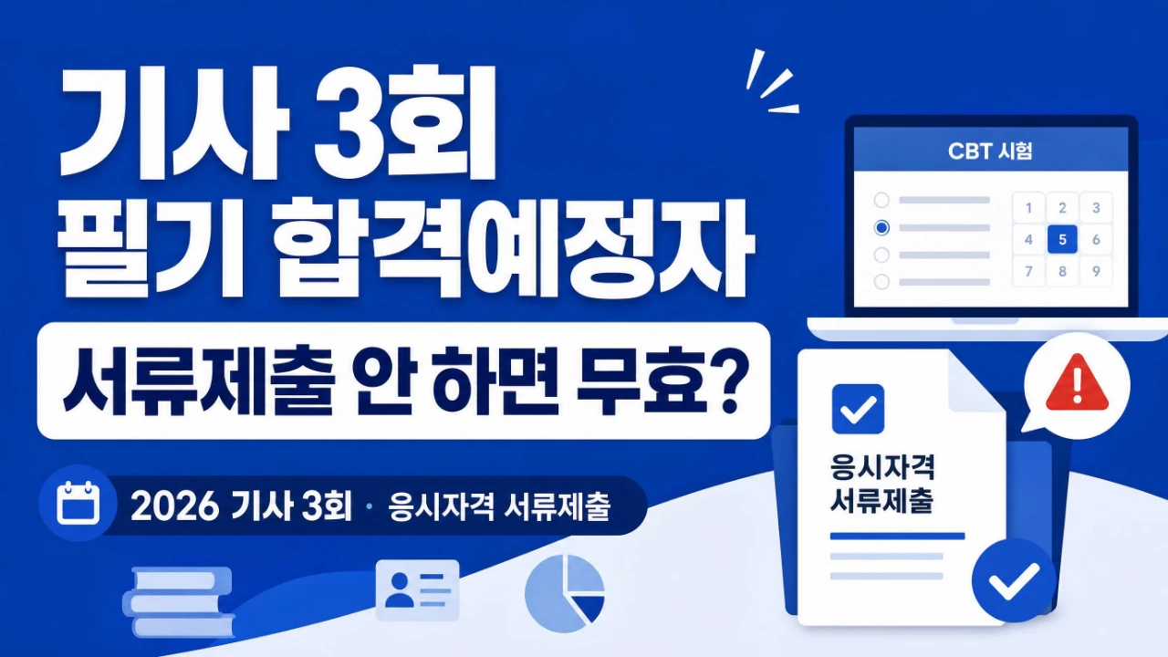 2026 기사 3회 필기 합격예정자 응시자격 서류제출 안내