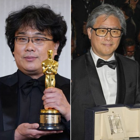 봉준호,박찬욱 영화감독의 수상 사진