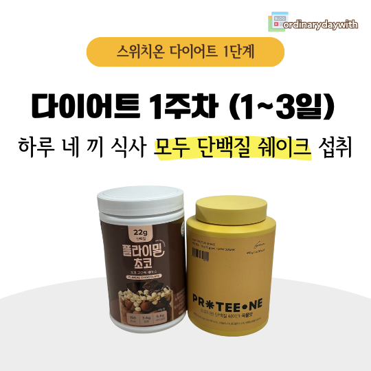 스위치온 다이어트 1주차 단백질 쉐이크 식단