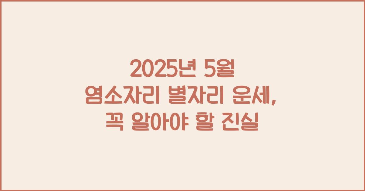 2025년 5월 염소자리 별자리 운세