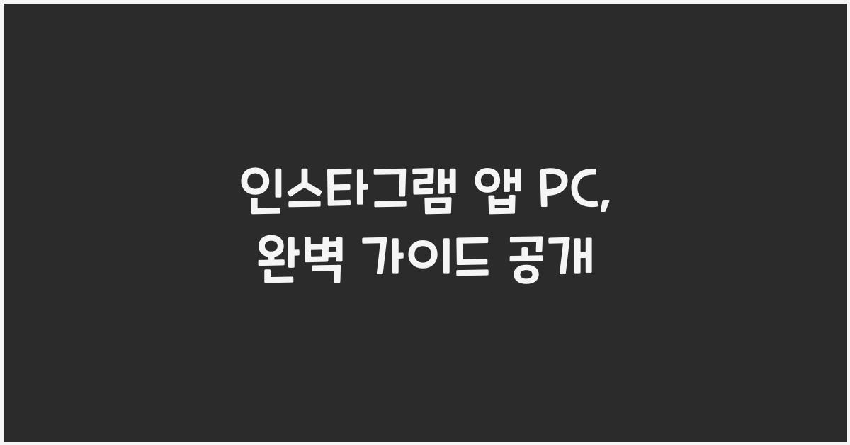 인스타그램 앱 pc