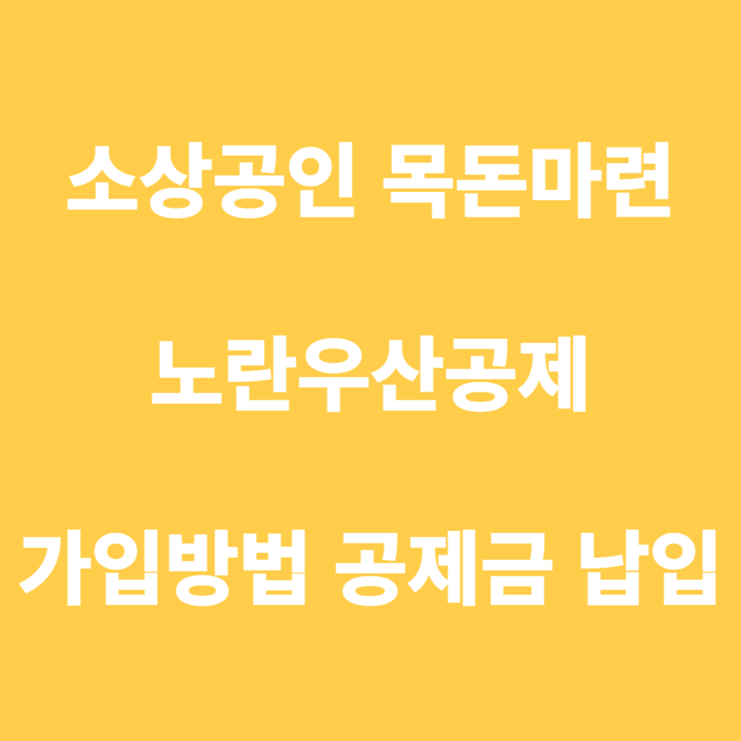 소상공인 목돈마련 노란우산공제