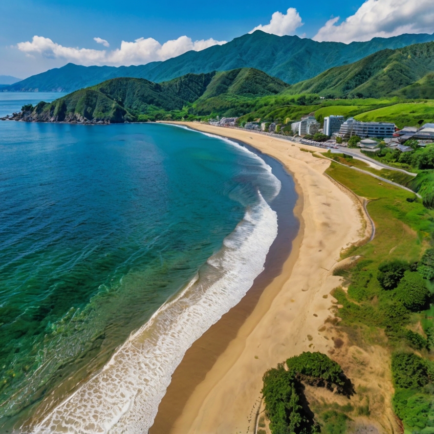 여름 고치 여행 해변 이미지