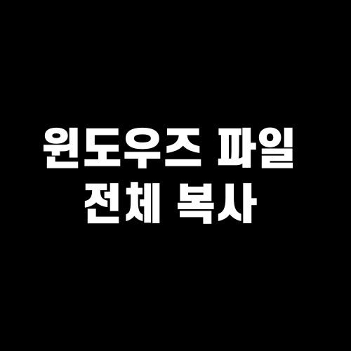 윈도우즈 하위 폴더의 모든 파일을 하나의 폴더로 복사 하는 방법