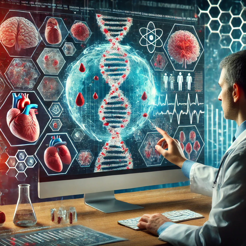 특정 유전자와 유전 질환을 연구하는 의료 과학자