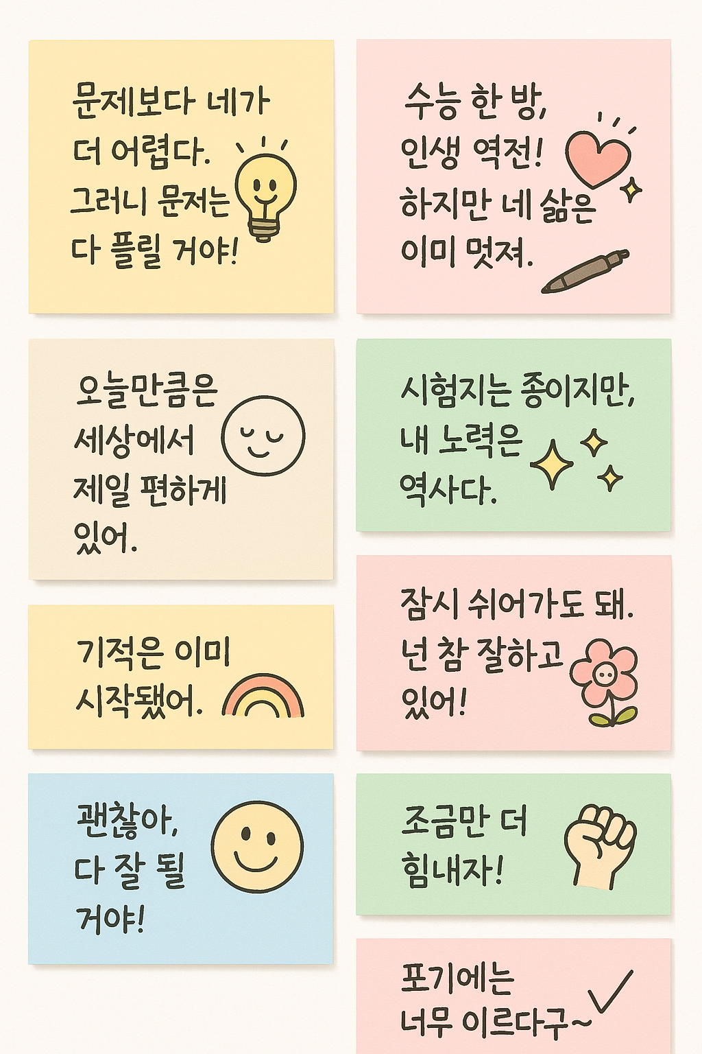 수능 응원 문자 메세지