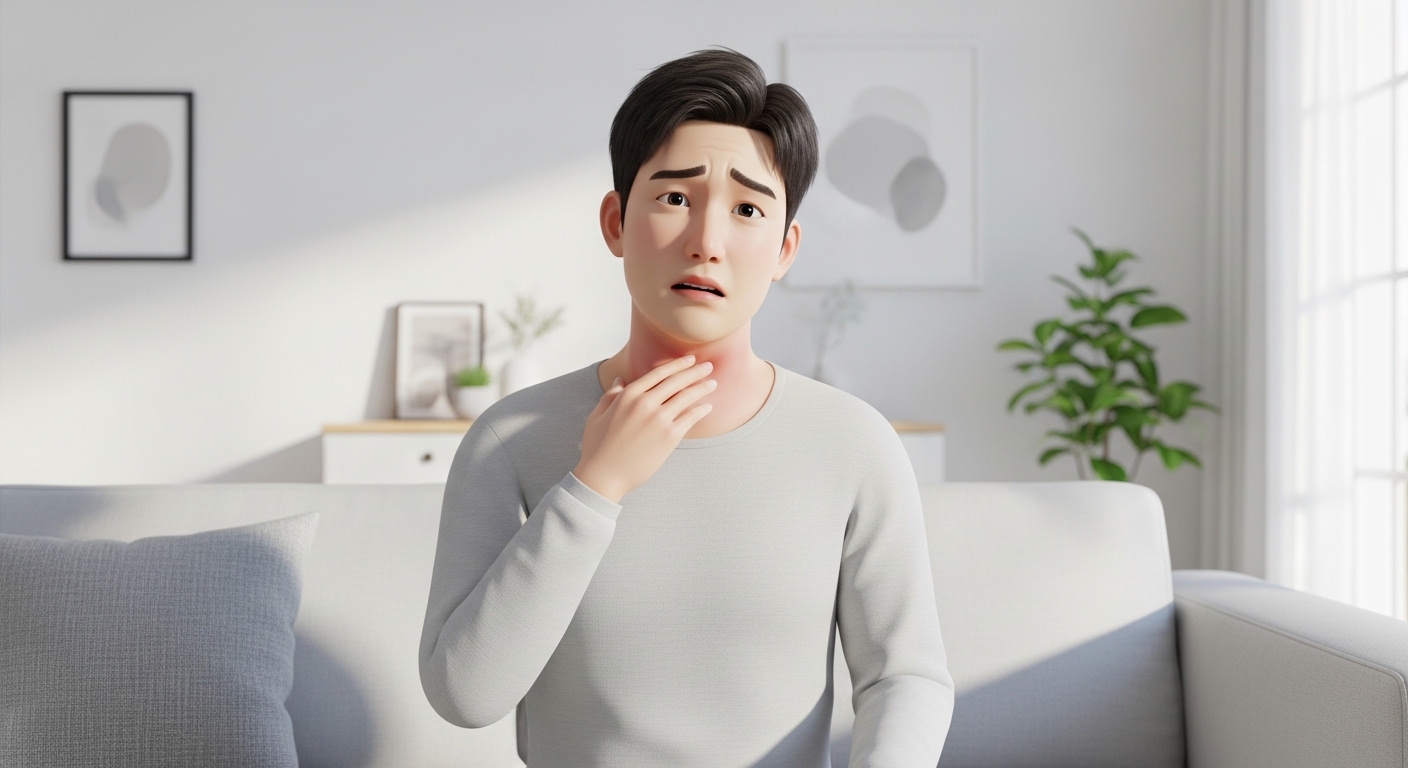 인후염증상, 목멍울