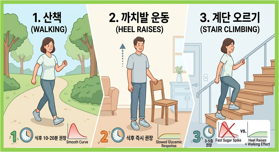 식후 혈당 스파이크 낮추는 운동법 3가지 이미지