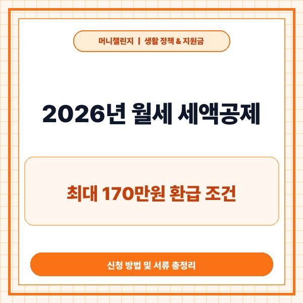2026년 월세 세액공제 신청 조건 및 최대 170만 원 환급 가이드 -