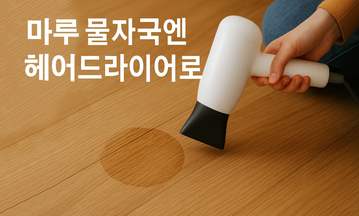 헤어드라이어로 마루 물자국 제거하는 방법