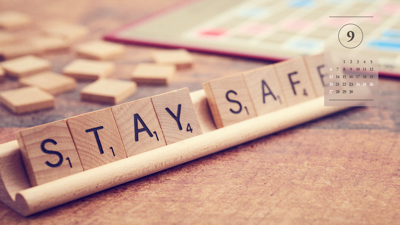 08 Stay Safe A - 2026년9월 달력배경화면