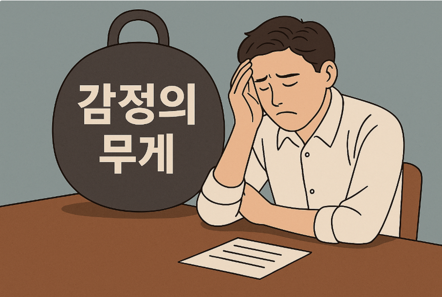 감정의 무게를 표현한 이미지