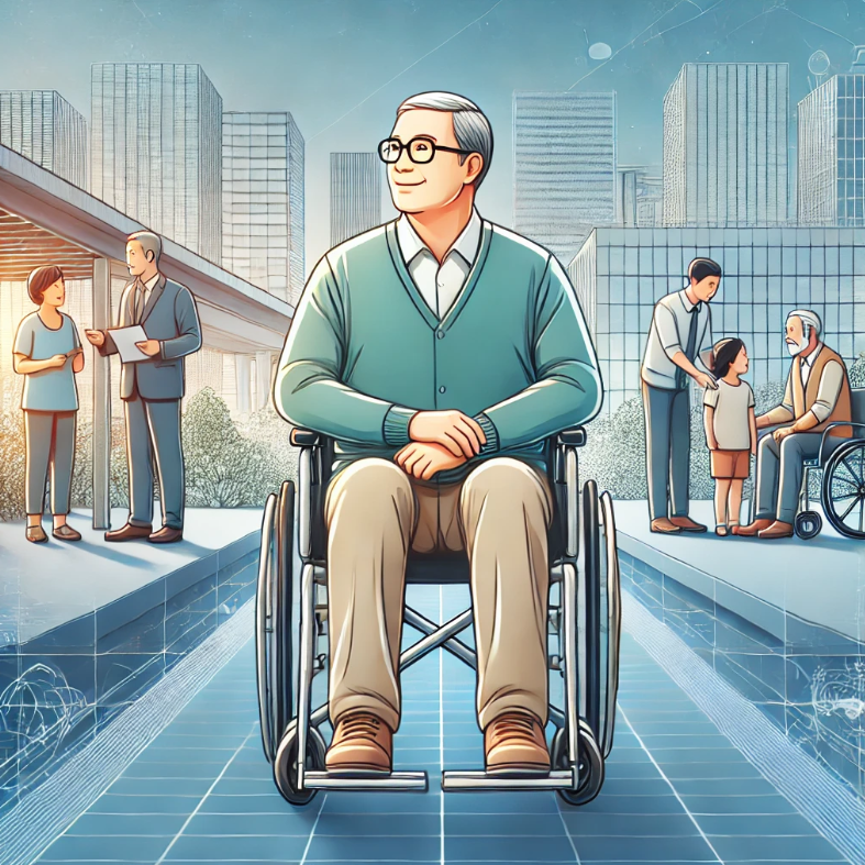 장애로 인한 소득 감소에도 장애 연금으로 걱정을 덜어내어 웃는 모습