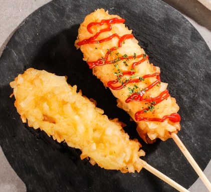 한국의 감자 요리 감자핫도그