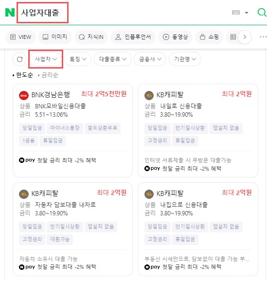 사업자대출-정부지원