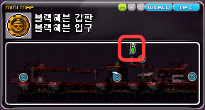 블랙헤븐 입구에서 정찰중인 로봇의 미니맵상 위치