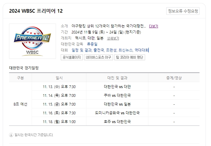 2024 프리미어12