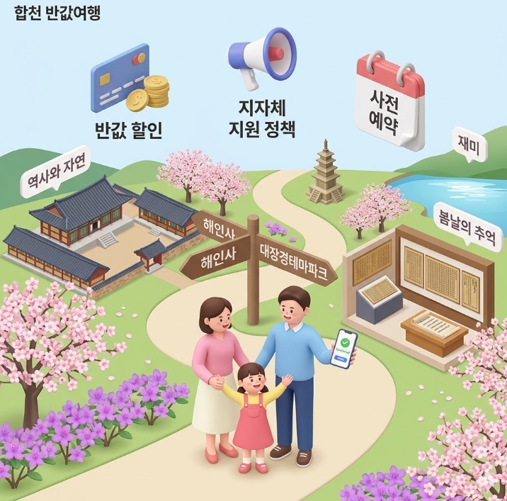 합천 반값여행 벚꽃 해인사 팔만대장경