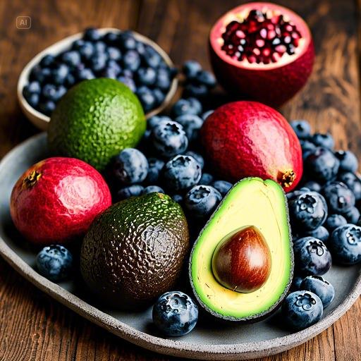 과일과 건강 관리: 아보카도, 블루베리, 석류