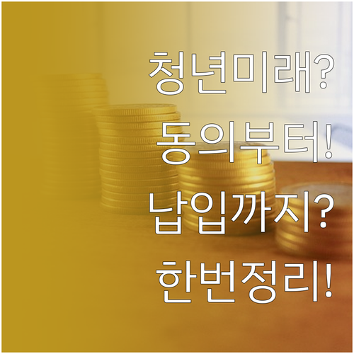 청년미래적금 가구원 동의부터 납입까지..