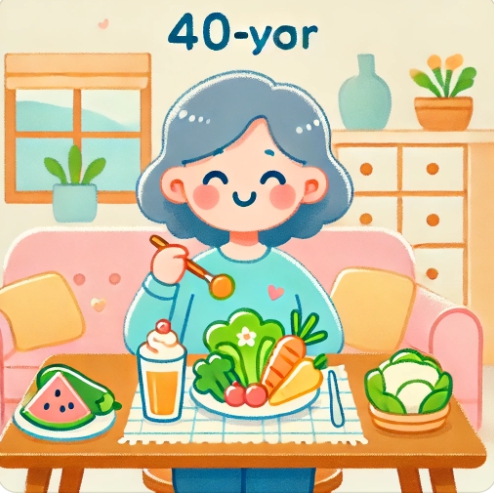 건강식단을 먹고 있는 이미지