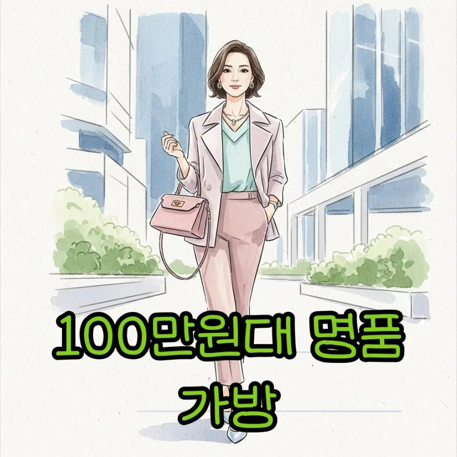 모던한 도시에서 명품 가방을 든 세련된 여성