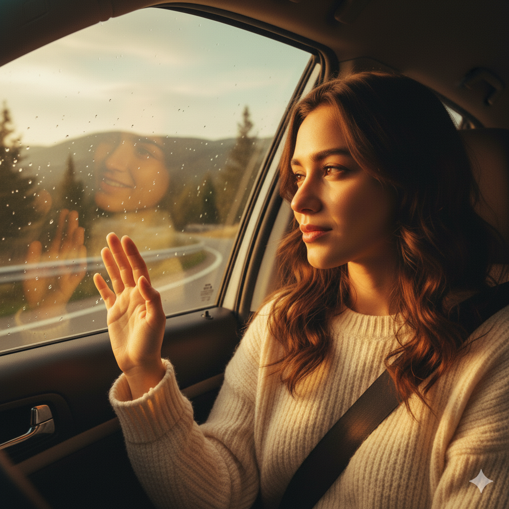 흔들리는 창에 비친 너