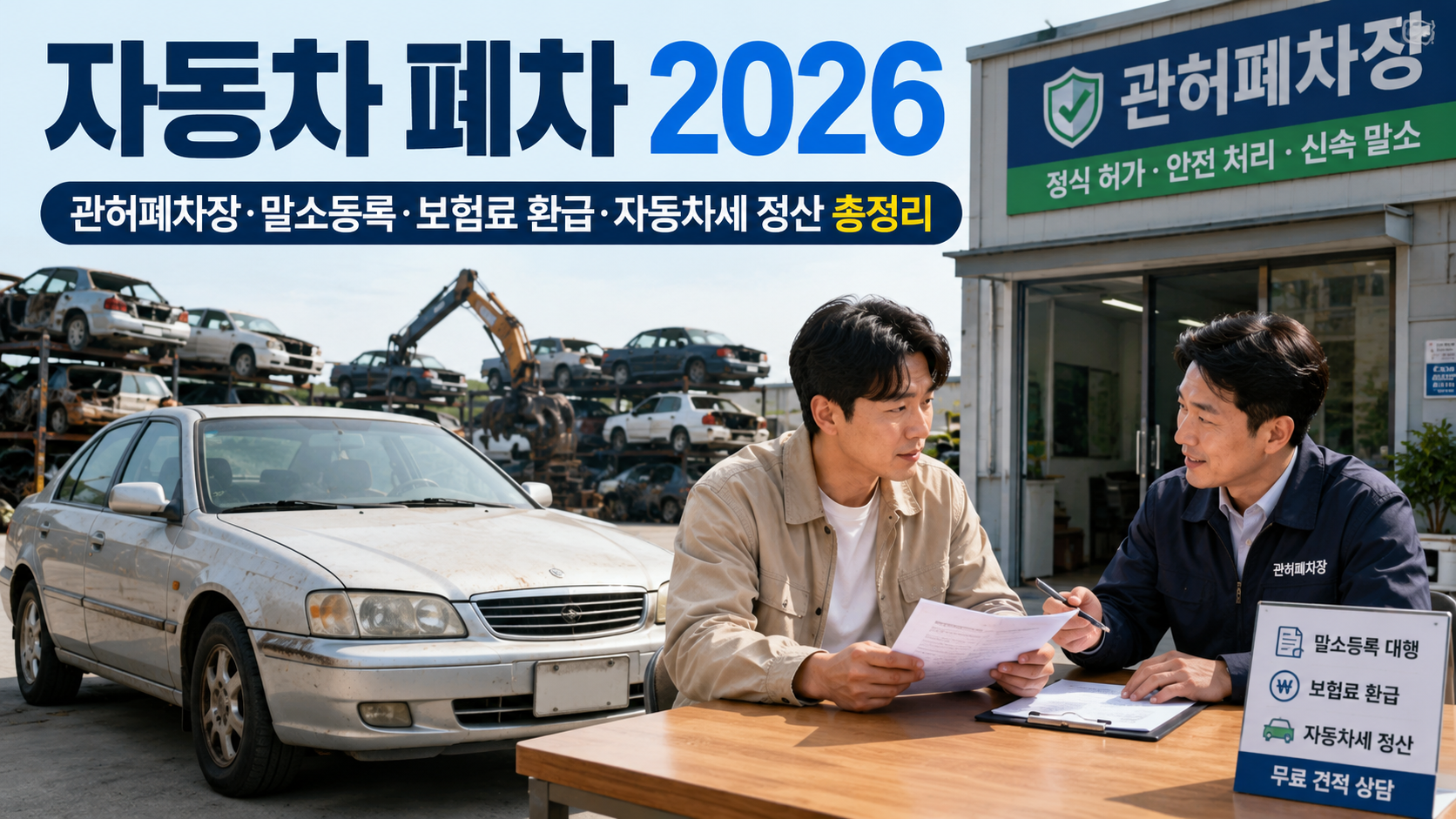 자동차 폐차 2026|관허폐차장·말소등록·보험료 환급·자동차세 정산 총정리