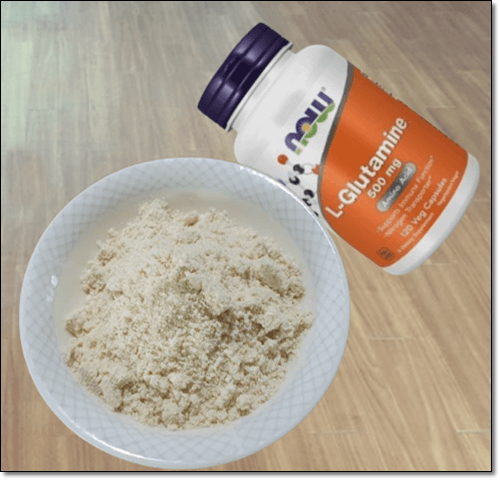 글루타민 보충제와 단백질 분말