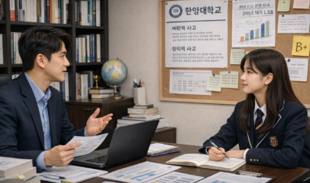 학종 준비로 상담받는 모습