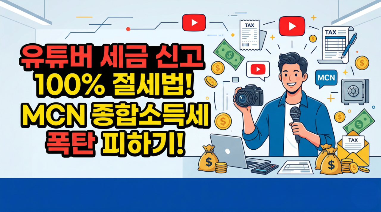 2026년 개정 세법 반영 유튜버 종합소득세 신고 방법과 MCN 절세 전략 인포그래픽