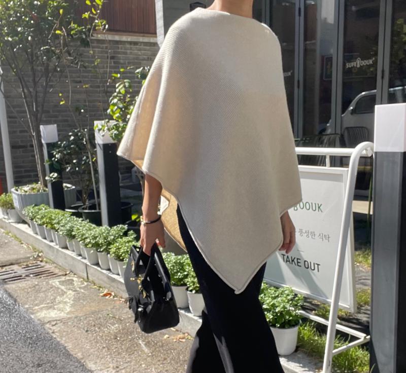 (재진행)캐시 케이프 판쵸 여성 케이프 니트숄 캐시미어 판쵸 망또