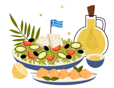 지중해식 샐러드 일러스트