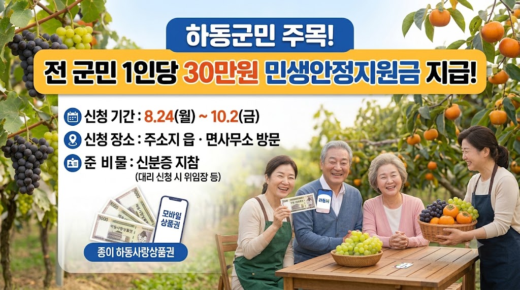 하동군 민생지원금 총정리