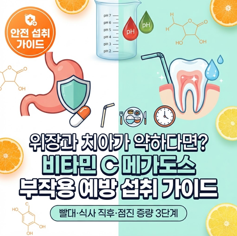 위장과 치아가 약하다면? 비타민 C 메가도스 부작용 예방 섭취 가이드