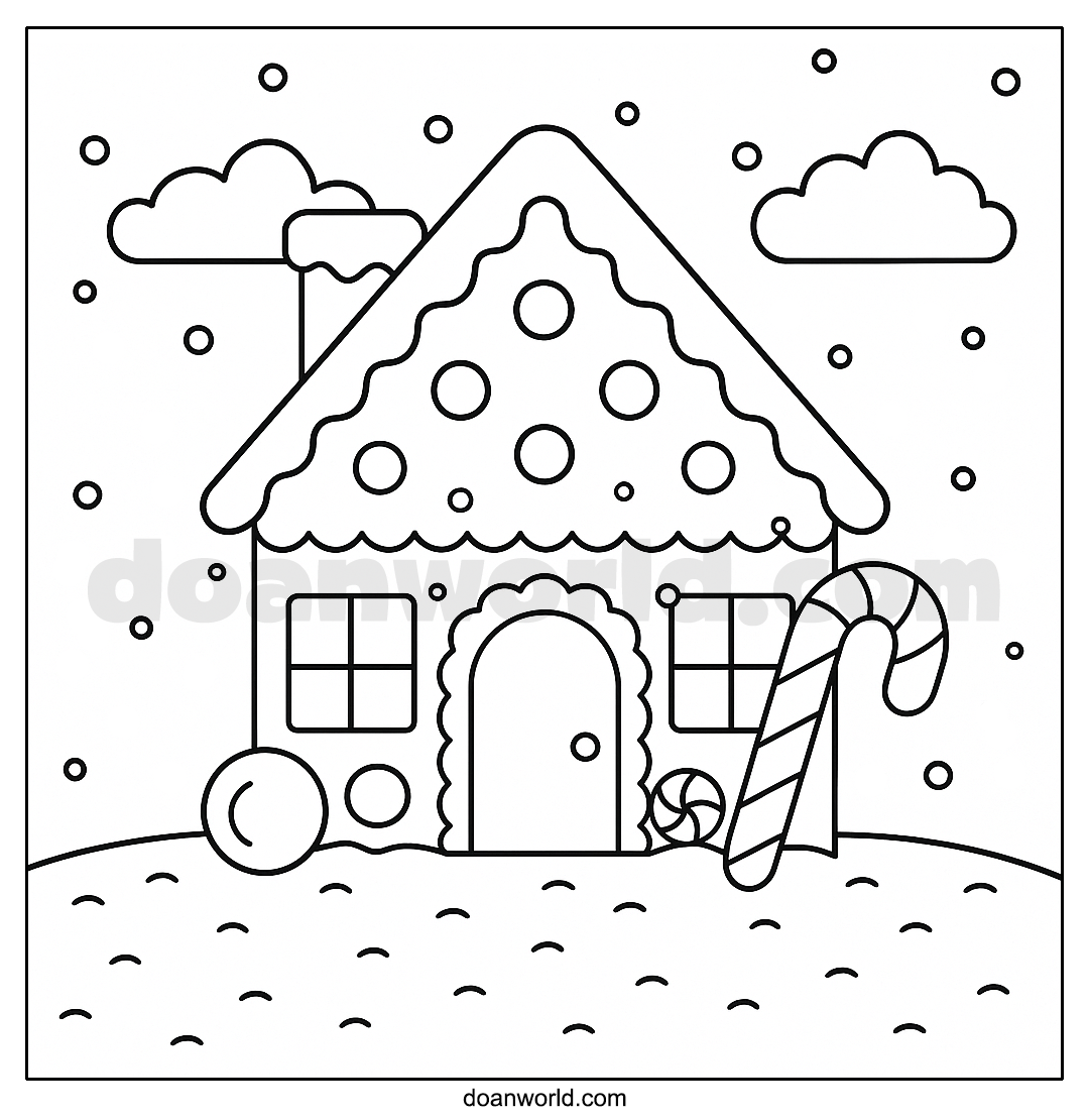 과자집 색칠공부 도안