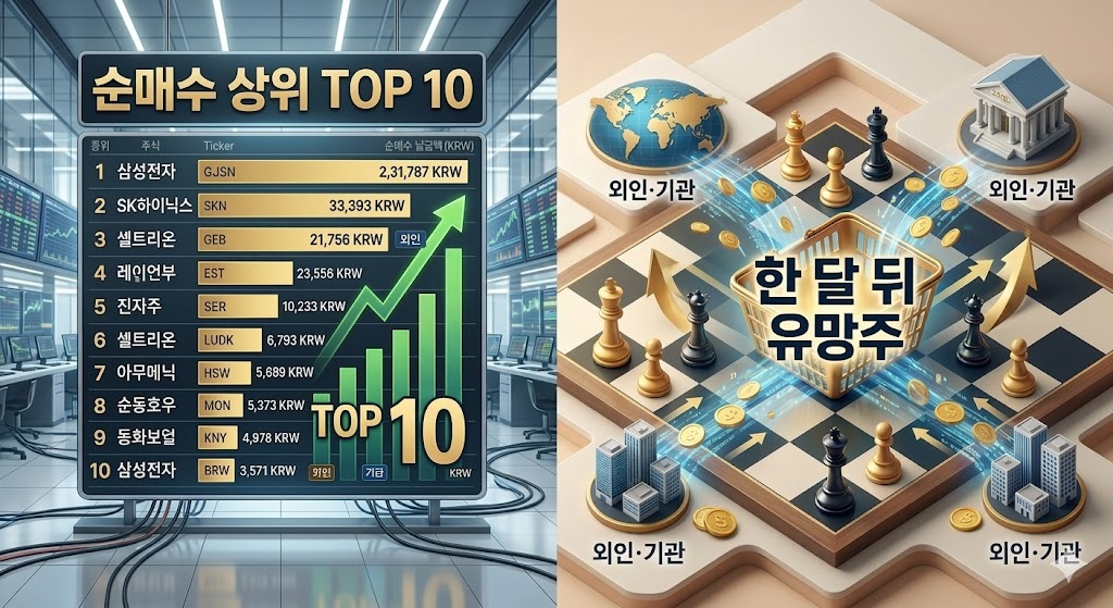 순매수 상위 TOP10 주식 차트 분석 및 수익률 그래프
