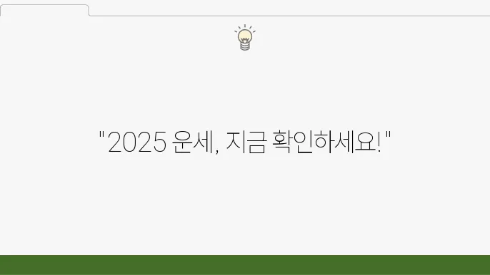 2025 토정비결 조견표