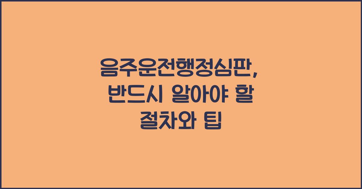 음주운전행정심판