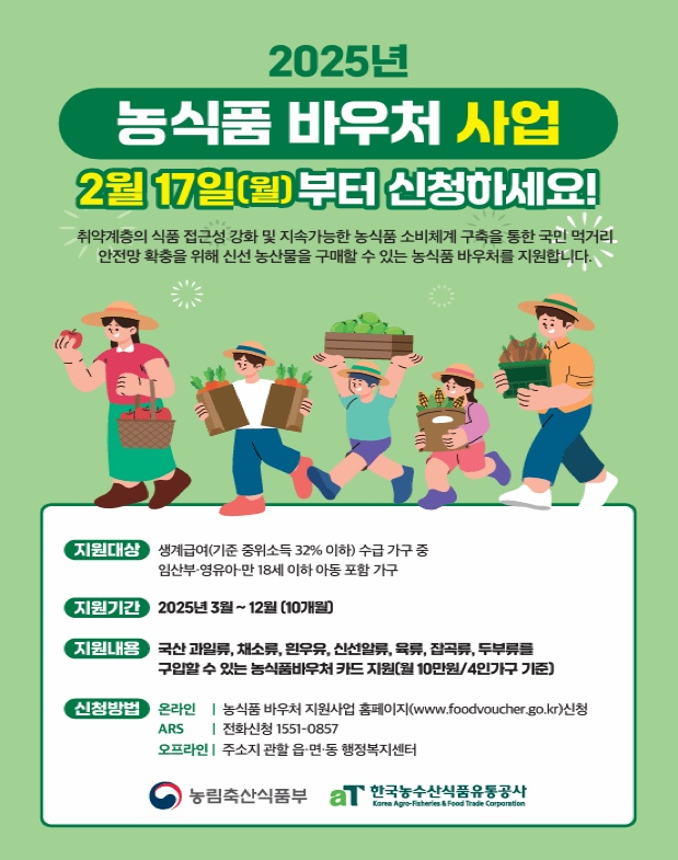 농식품 바우처 사용처,신청기간 및 방법,지원내용, 필요서류