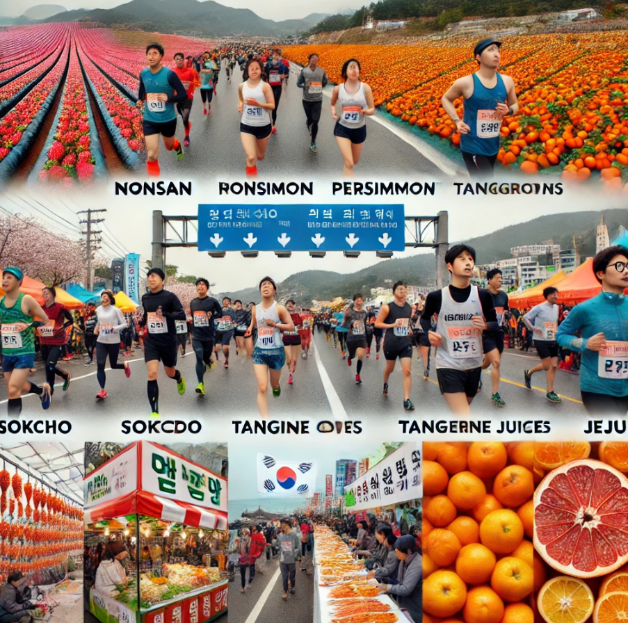 지역 특산물과 함께 하는 러닝 대회 관련 사진